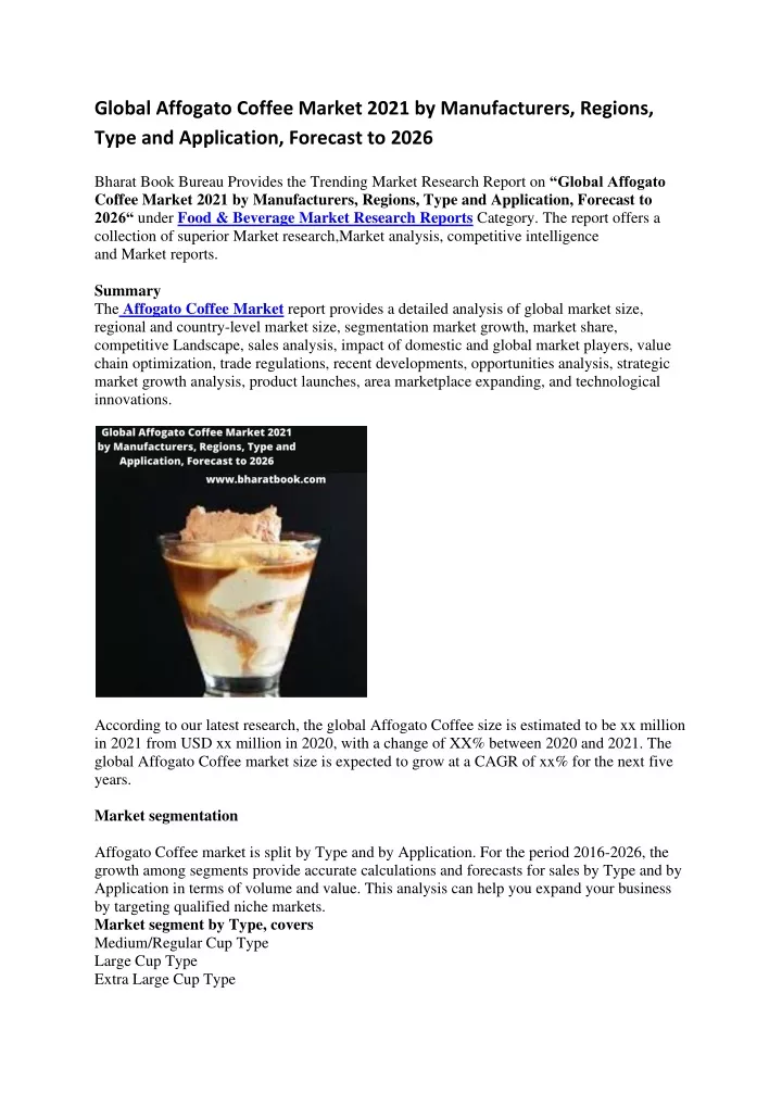 global affogato coffee market 2021