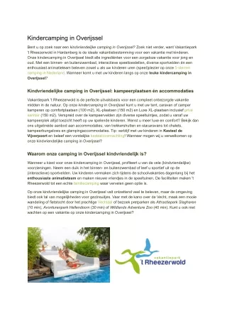 kindercamping in overijssel