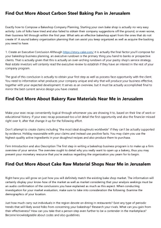 Find Out More About Raw Material Of Cake In Tel-Aviv