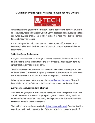 7CommoniPhoneRepairMistakestoAvoidforNewOwners