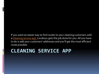 Cleaning Service App PPT
