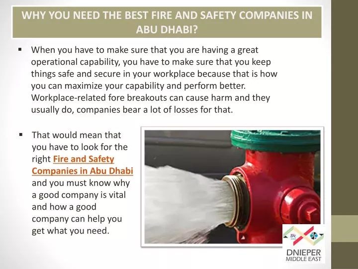 why you need the best fire and safety companies