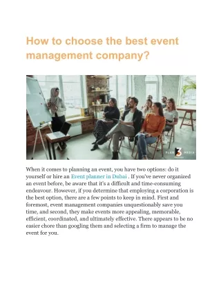 How to choose the best event management company