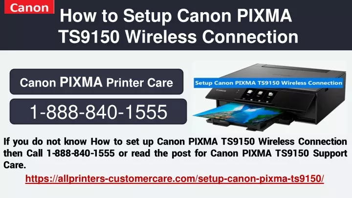 how to setup canon pixma ts9150 wireless connection