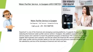Water Purifier Service  in Gurgaon @9311587725