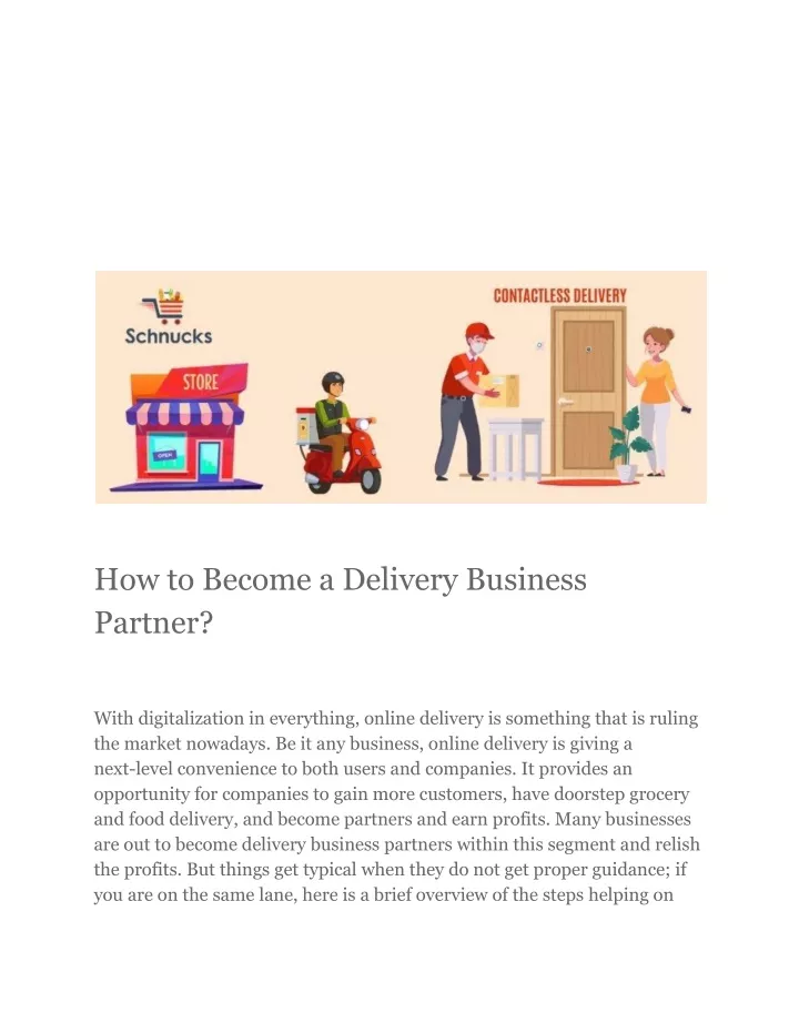 how to become a delivery business partner