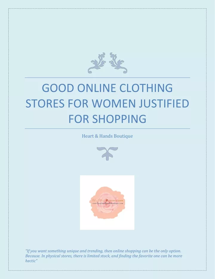 good online clothing stores for women justified