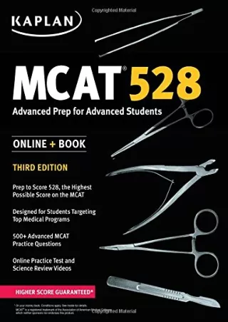 READ MCAT 528 Advanced Prep for Advanced Students Kaplan Test Prep