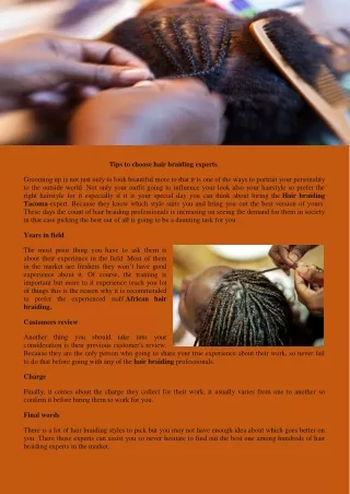 African hair braiding
