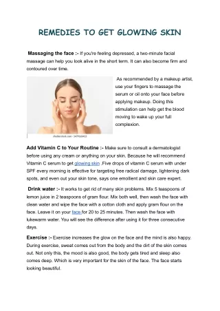 remedies to get glowing skin