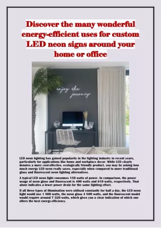 Discover the many wonderful energy-efficient uses for custom LED neon signs