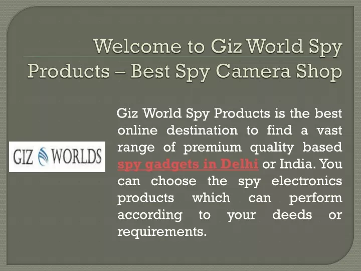 welcome to giz world spy products best spy camera shop