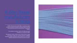 rubber thread manufacturers in kerala