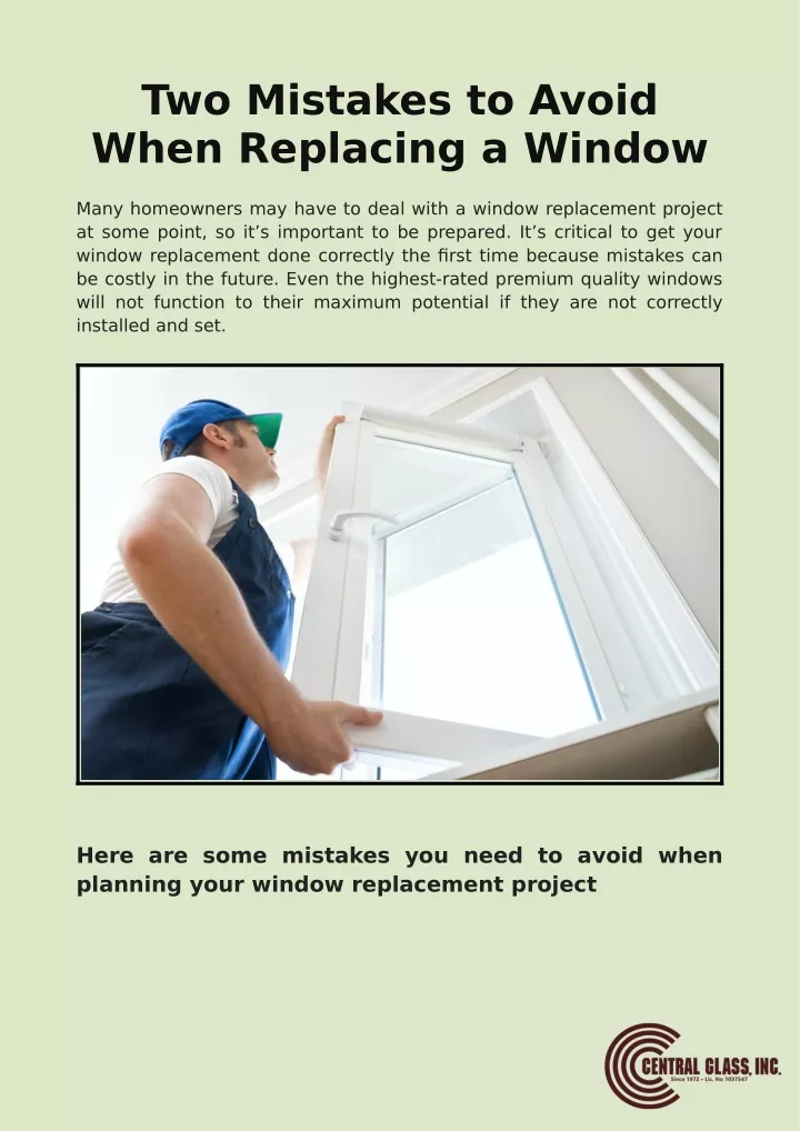 two mistakes to avoid when replacing a window