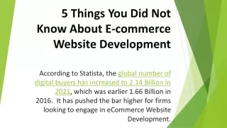 5 Things You Did Not Know About E-commerce