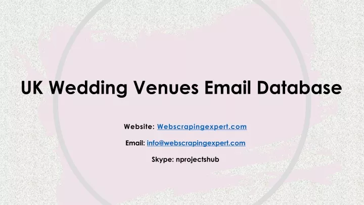uk wedding venues email database