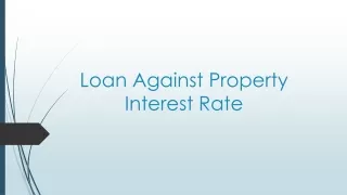 Loan Against Property Interest Rate