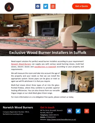 Exclusive Wood Burner Installers in Suffolk