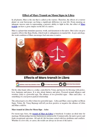 effect of mars transit on moon signs in libra