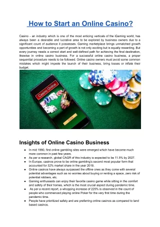 how to start an online casino