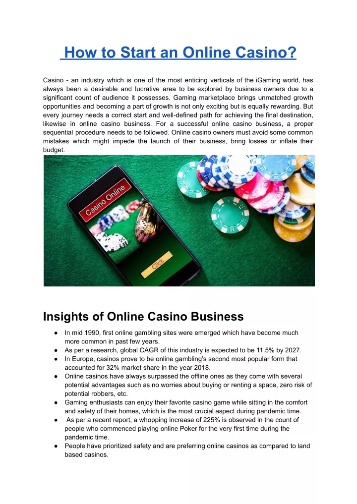 how to start an online casino