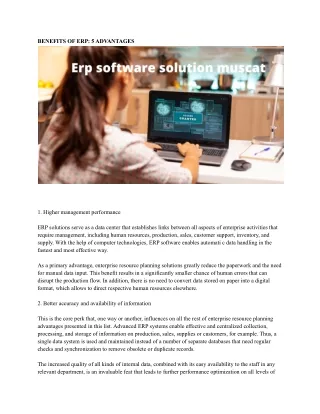 benefits of erp 5 advantages
