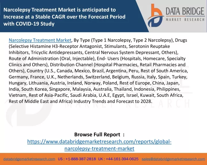 narcolepsy treatment market is anticipated