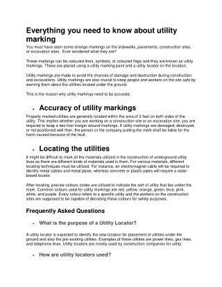 everything you need to know about utility marking