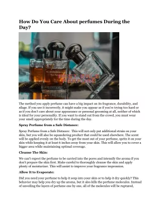 how do you care about perfumes during the day