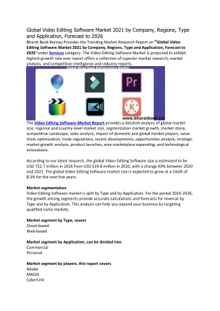 global video editing software market 2021