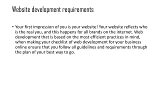 Website development requirements