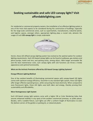 Seeking sustainable and safe LED canopy light Visit affordablelighting.com-converted