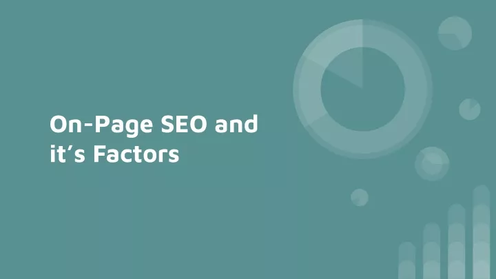 on page seo and it s factors