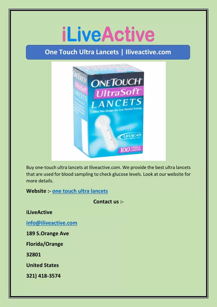 one touch ultra lancets iliveactive com