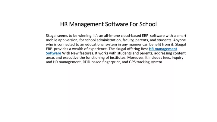 hr management software for school