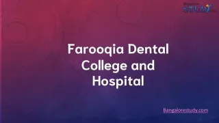 Farooqia Dental College and Hospital
