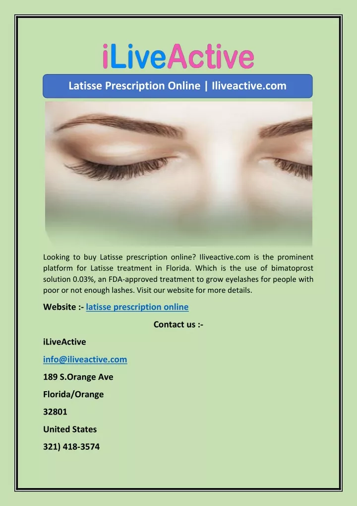 latisse prescription online iliveactive com
