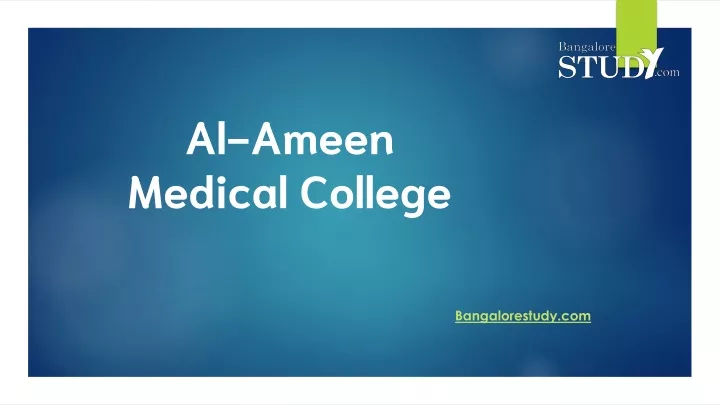 al ameen medical college
