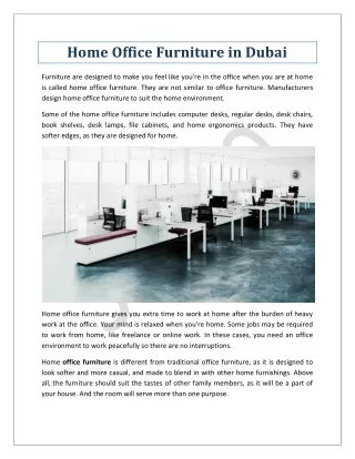 Home Office Furniture in Dubai