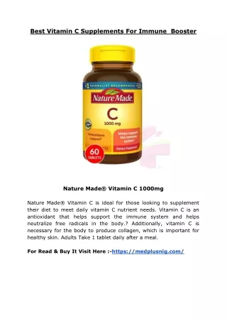 best vitamin c supplements for immune booster