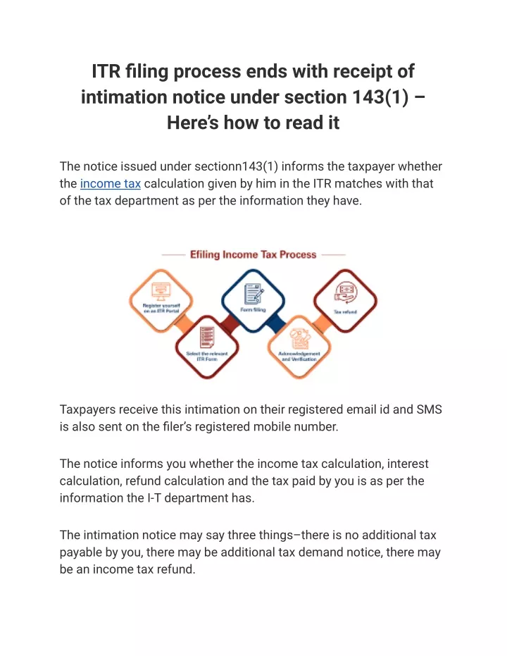 itr filing process ends with receipt