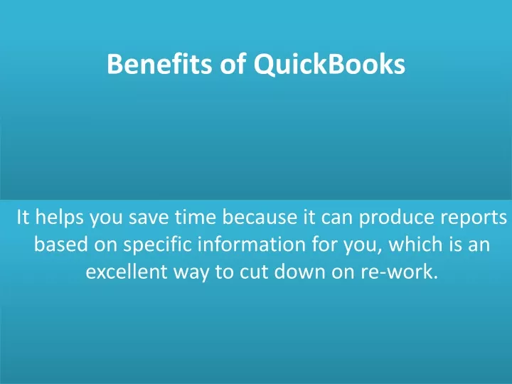 benefits of quickbooks