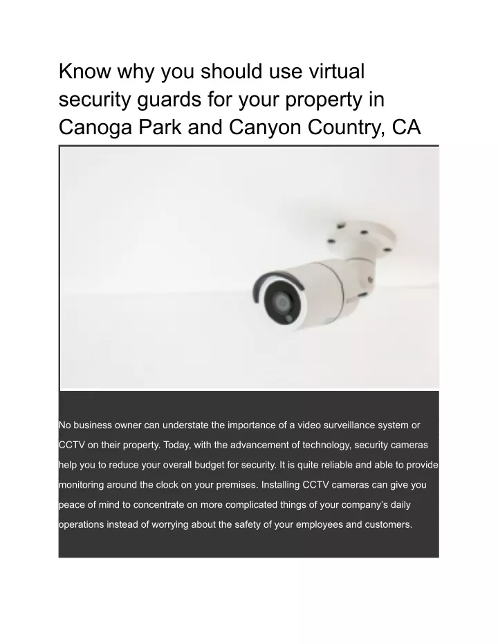 know why you should use virtual security guards