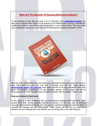 what are the benefits of reading motivational