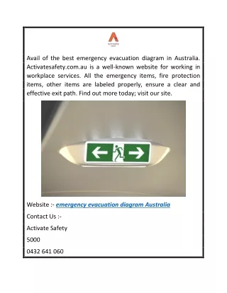 Emergency Evacuation Diagram Australia  Activatesafety.com.au