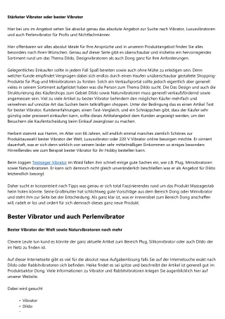 st rkster vibrator oder bester vibrator