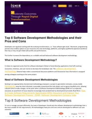 Top 8 Software Development Methodologies and their Pros and Cons