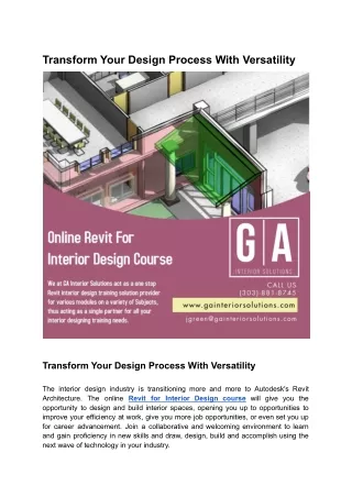 Transform Your Design Process With Versatility