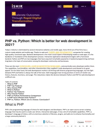 PHP vs. Python: Which is better for web development in 2021?