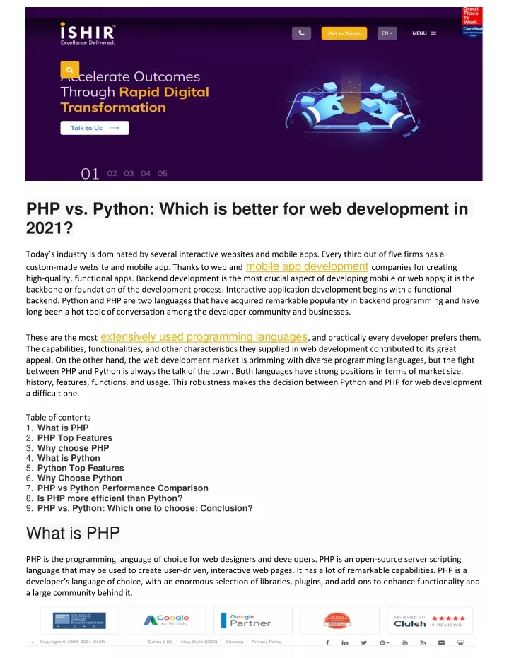 php vs python which is better for web development